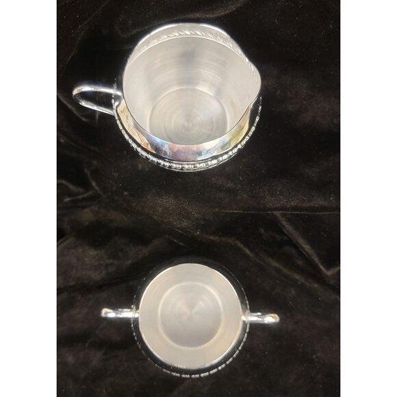 Vintage Irvinware Chrome Creamer and Sugar Bowl, set of 2 - Picture 6 of 15